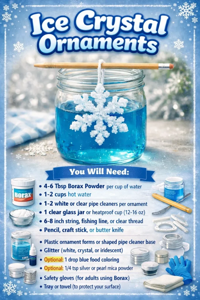 Beautiful ice crystal ornaments for festive decoration