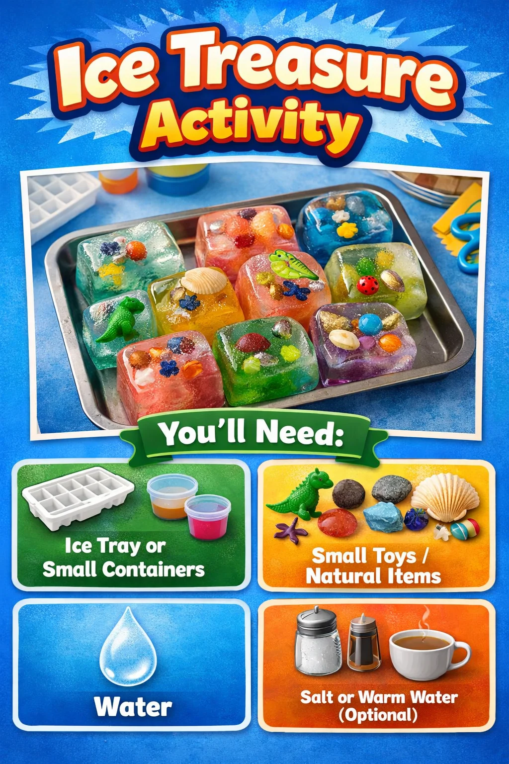 Participants engaging in the Ice Treasure Activity amidst a snowy landscape.