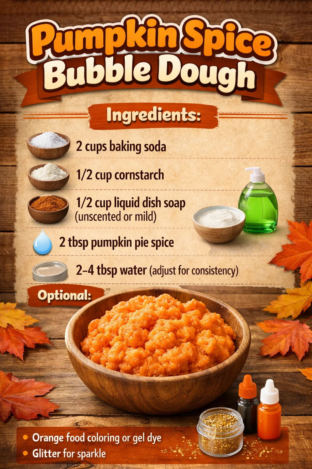 Pumpkin Spice Bubble Dough ready for fall baking