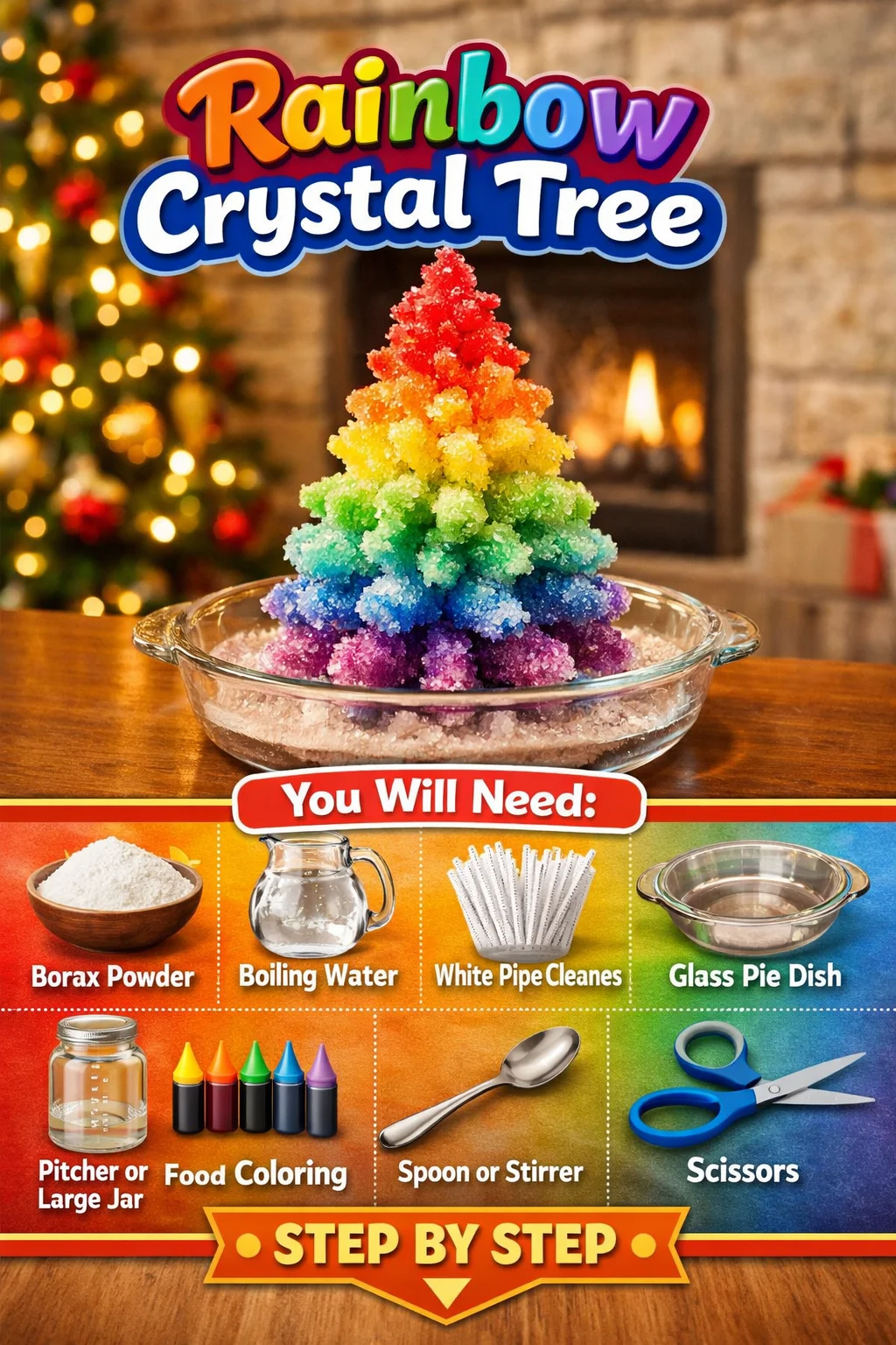 Colorful Rainbow Crystal Tree decorative piece for positive energy and home decor.