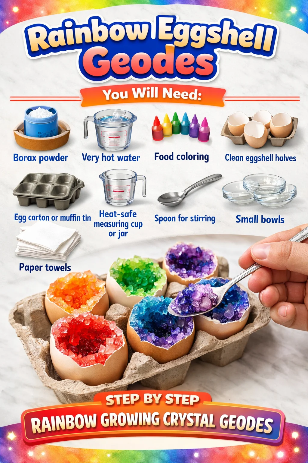 Vibrant Rainbow Eggshell Geodes showcasing stunning colors and natural beauty.