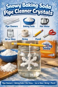 Snowy Baking Soda Pipe Cleaner Crystals