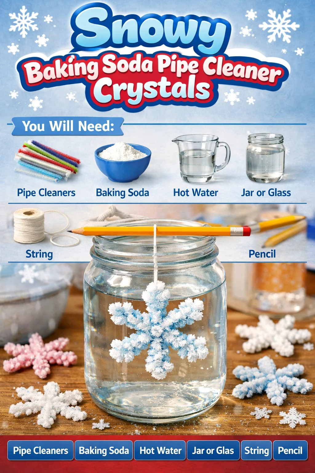 Snowy Baking Soda Pipe Cleaner Crystals for safe cleaning solutions