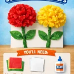 Tissue Paper Scrunch Art Flowers