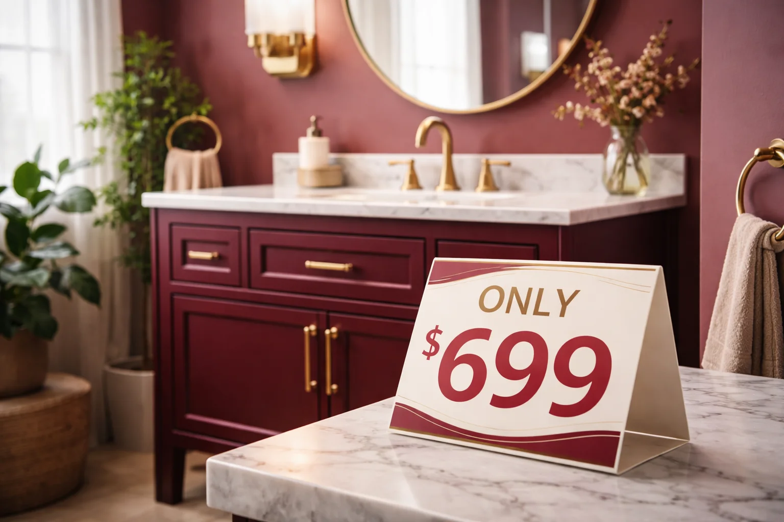 Burgundy Modern Bathroom