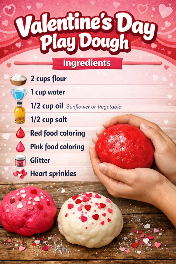 Valentine's Day themed play dough for kids' creative activities