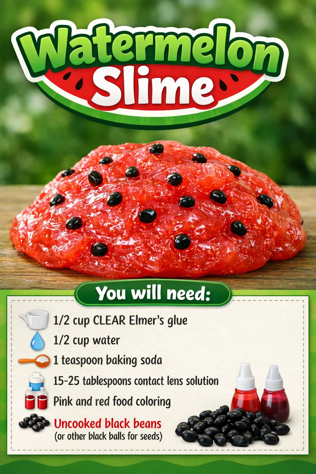 Bright and colorful watermelon slime with a fun texture and vibrant colors.
