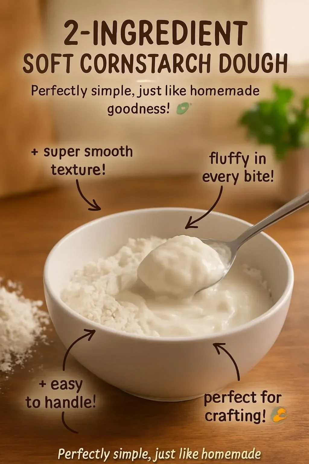 2-ingredient soft cornstarch dough ready for crafting