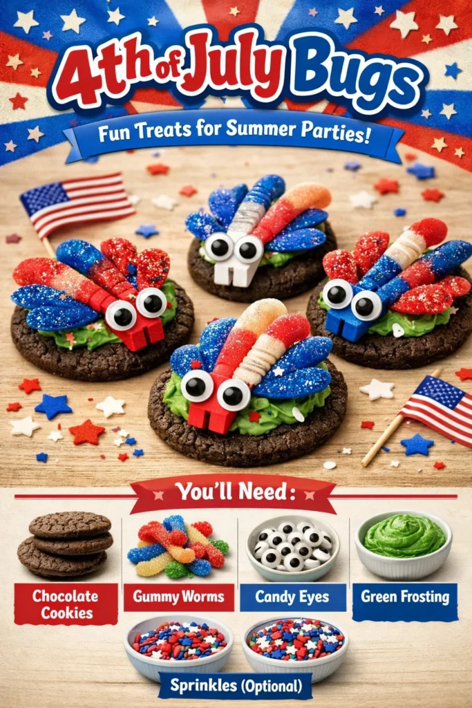 A collection of July bugs seen during summer celebrations like July 4th.