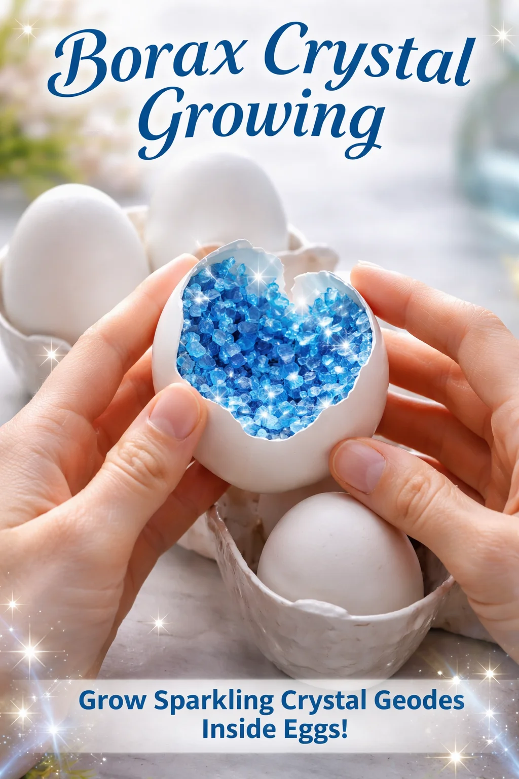 Beautifully grown Borax crystals on display