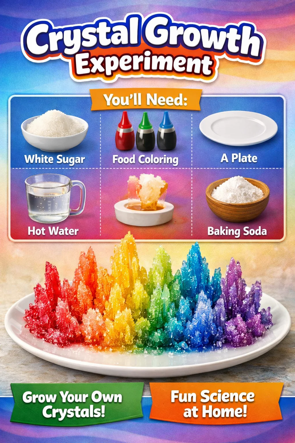 A visual representation of crystal growth in a laboratory experiment.