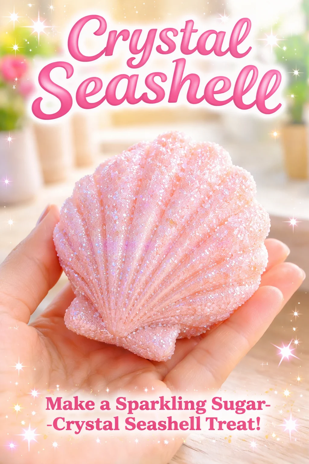 Beautiful crystal seashell figurine for home decor