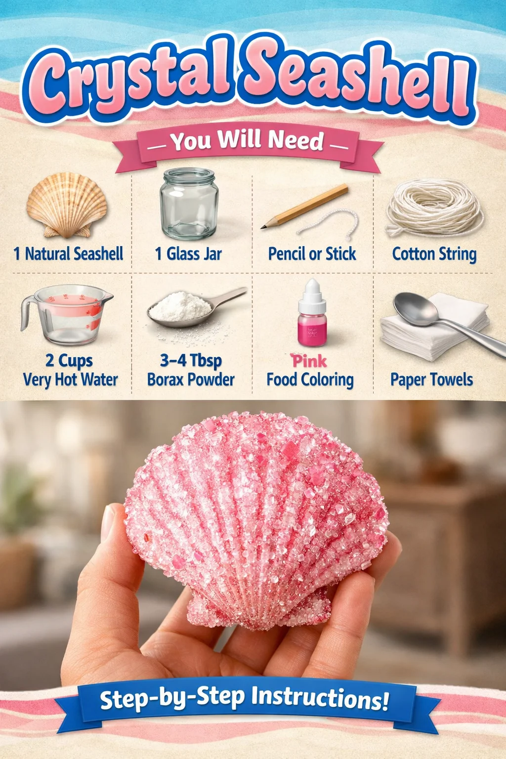 A beautiful Crystal Seashell displaying intricate details and natural elegance.