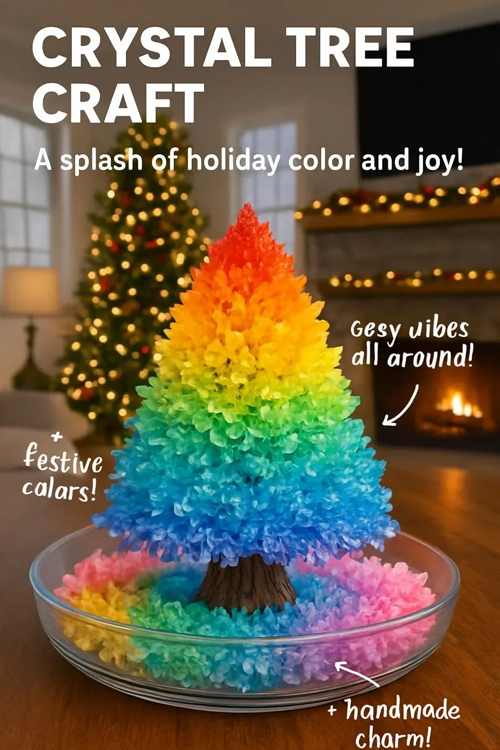 Handcrafted Crystal Tree showcasing vibrant colors and intricate details