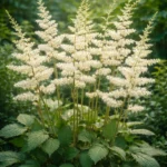 False Goat's Beard (Astilbe biternata) with feathery flower clusters in a woodland setting.