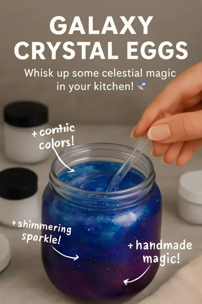 Stunning Galaxy Crystal Eggs showcasing vibrant cosmic colors and patterns.