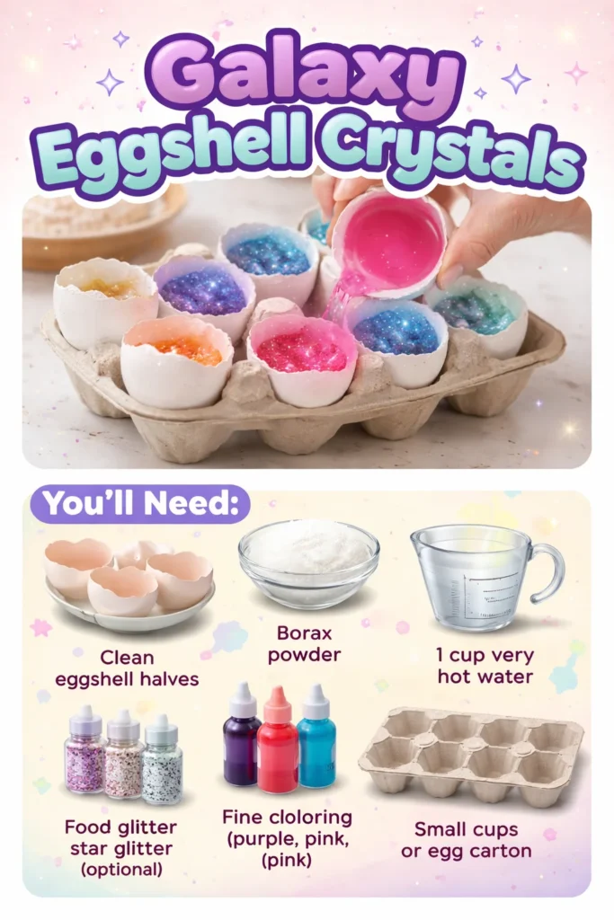 Galaxy Eggshell Crystals showcasing cosmic colors and unique textures.