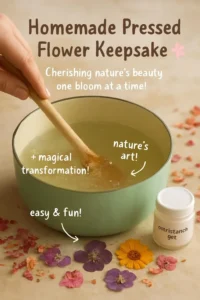 Homemade pressed flower keepsake