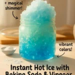 Instant hot ice experiment using baking soda and vinegar.