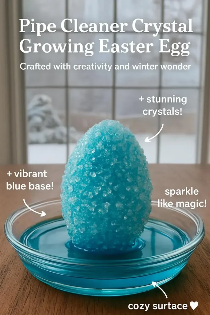 Colorful Pipe Cleaner Crystal Growing Easter Egg craft