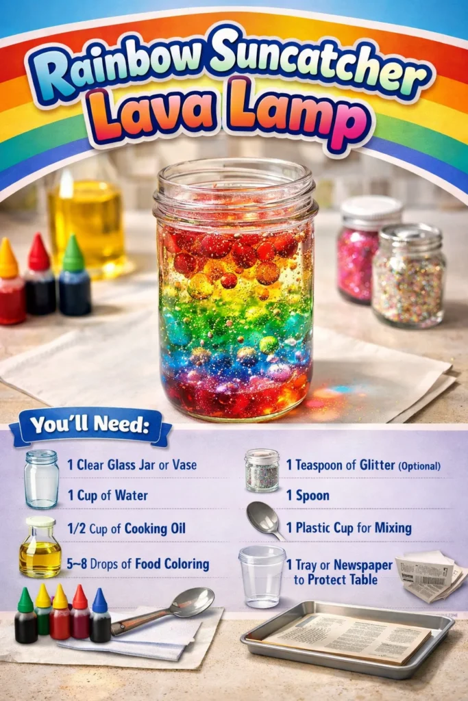 Rainbow Suncatcher Lava Lamp illuminating a colorful atmosphere