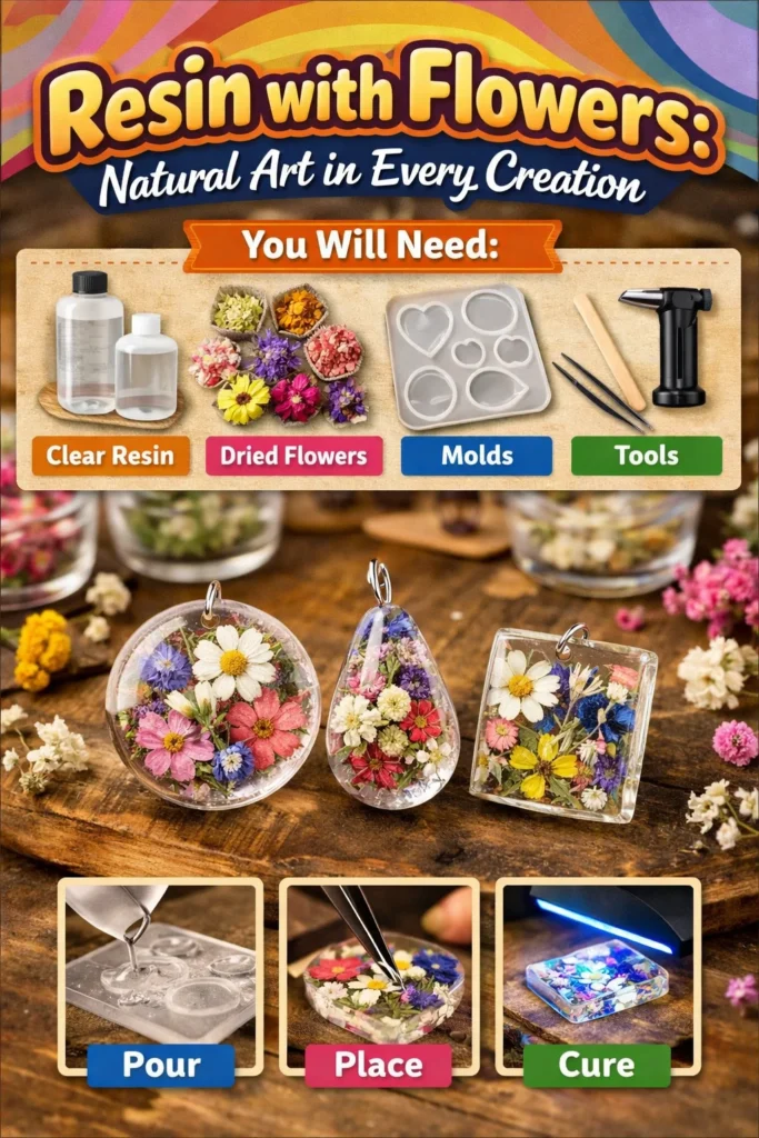 Beautiful resin flowers showcasing natural art and elegance.