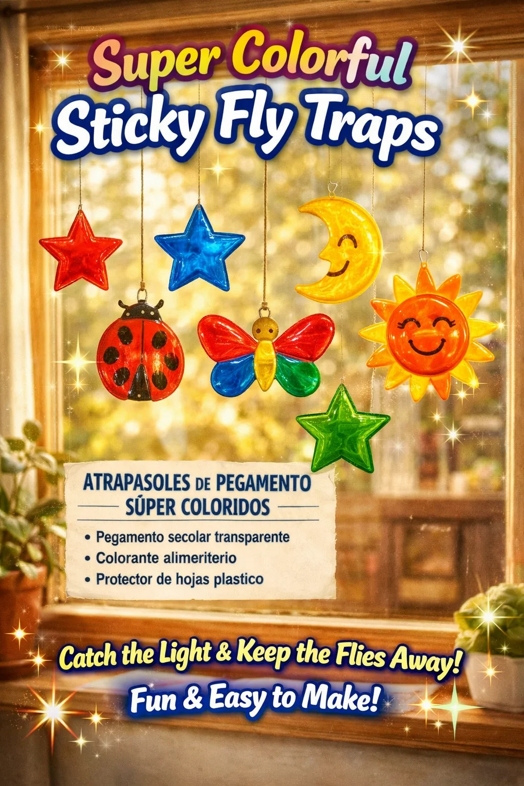 Super colorful sticky fly traps designed for effective pest control and home decor.