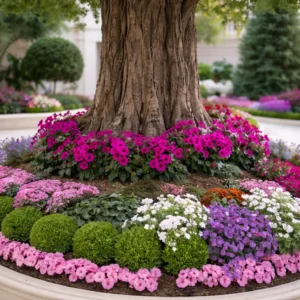 Transform Your Outdoor Space with a Flower-Filled Tree Bed