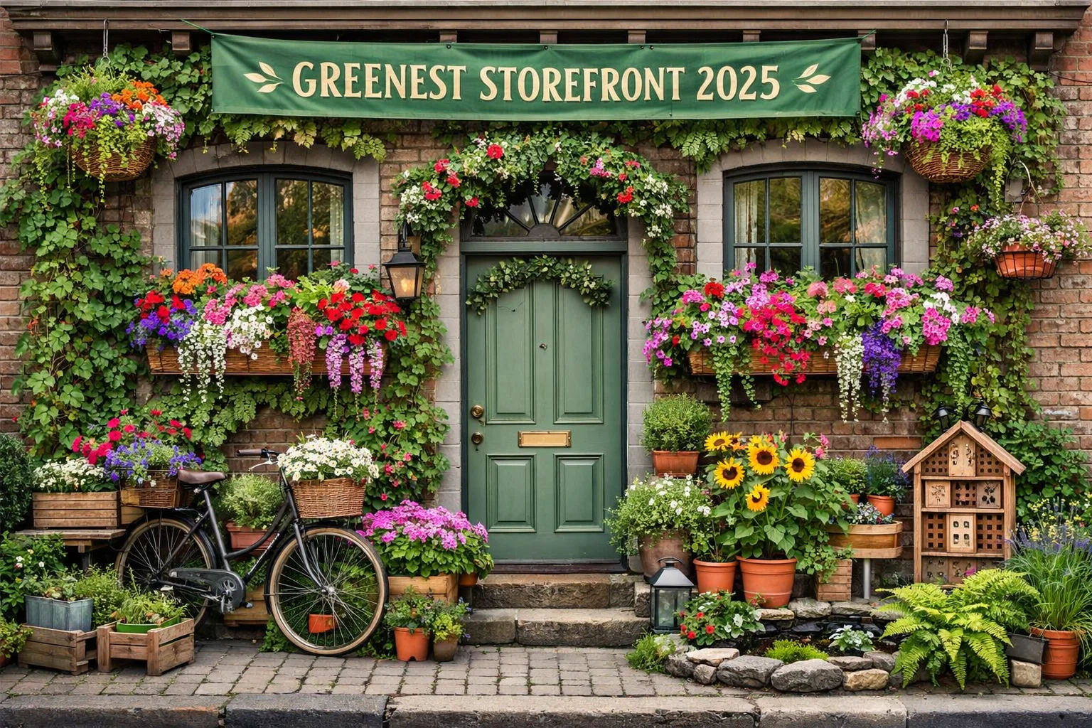 Flower-Filled Tree Bed