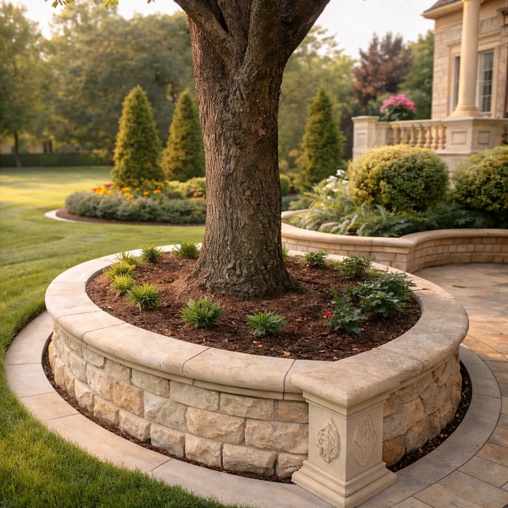 Circular Stone Border for attractive garden landscaping and durable outdoor edging.