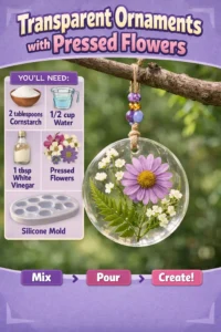 Transparent Ornaments with Pressed Flowers