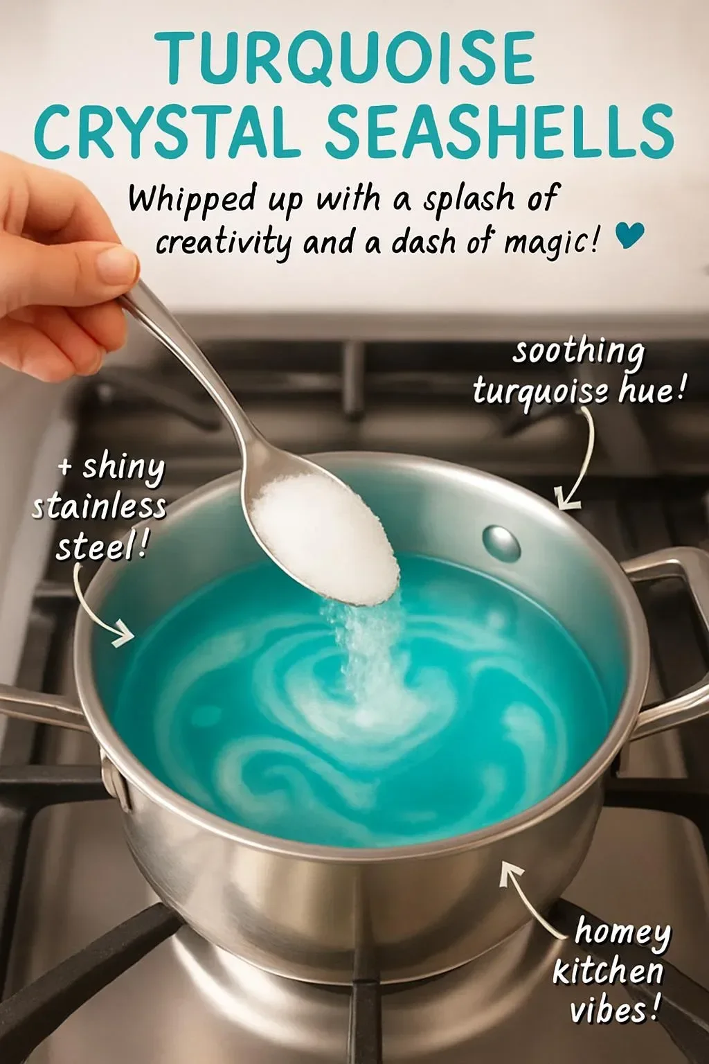 Turquoise crystal seashells showcasing vibrant ocean-inspired colors.