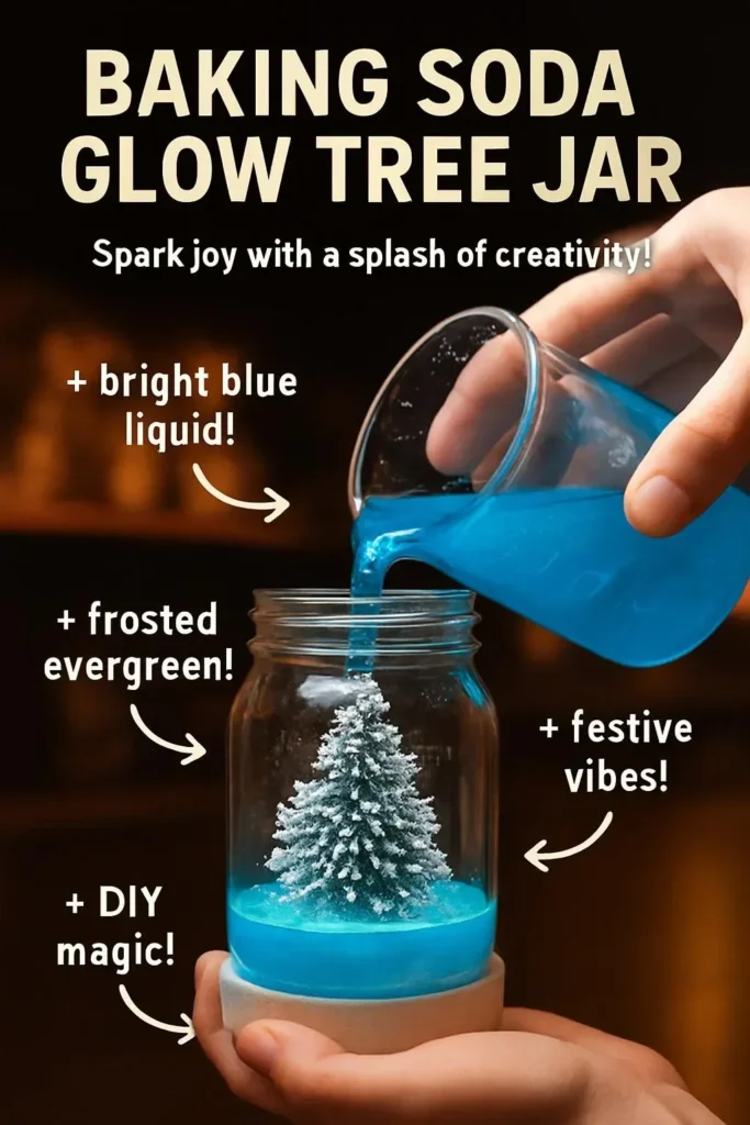 Baking Soda Glow Tree Jar DIY decor project