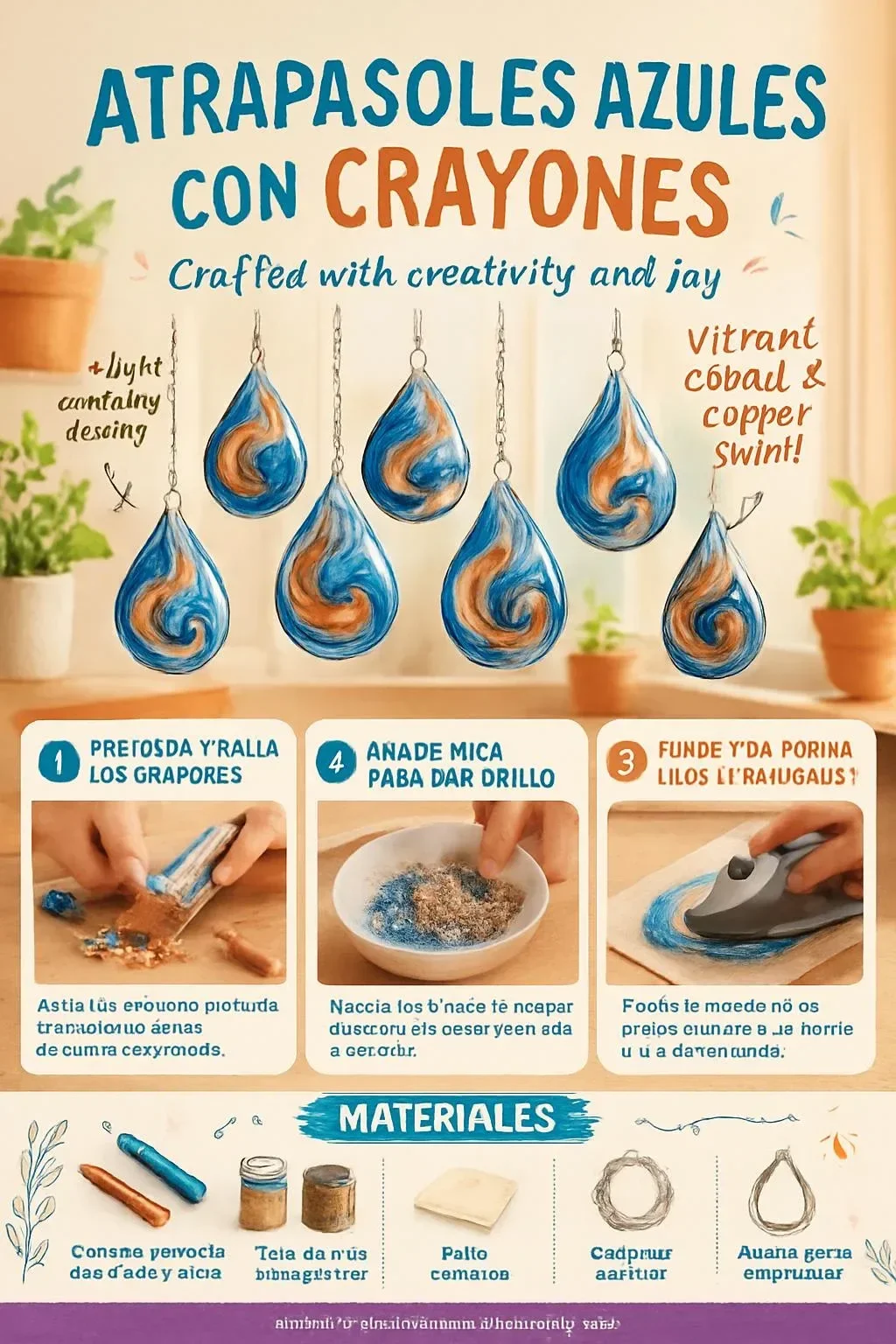 Blue Sun Catchers with Crayons