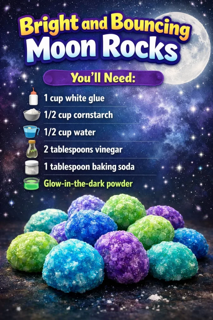 Bright and bouncing moon rocks showcasing their unique texture and vibrant colors
