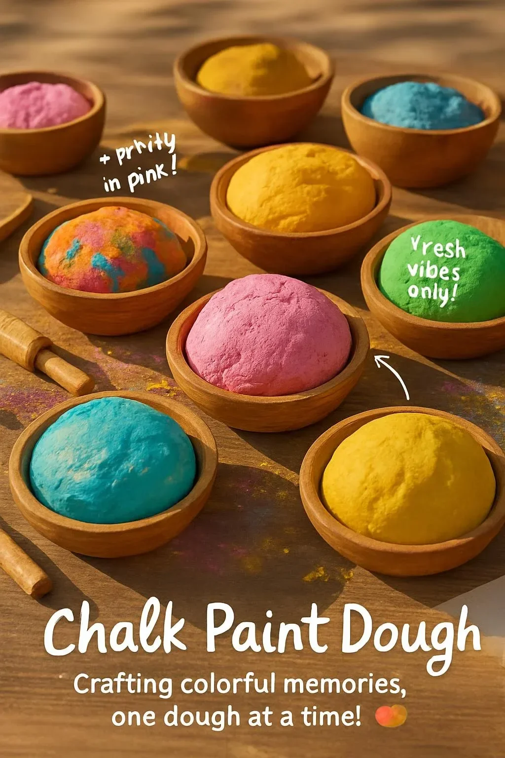 Chalk paint dough used in creative DIY projects and craft art