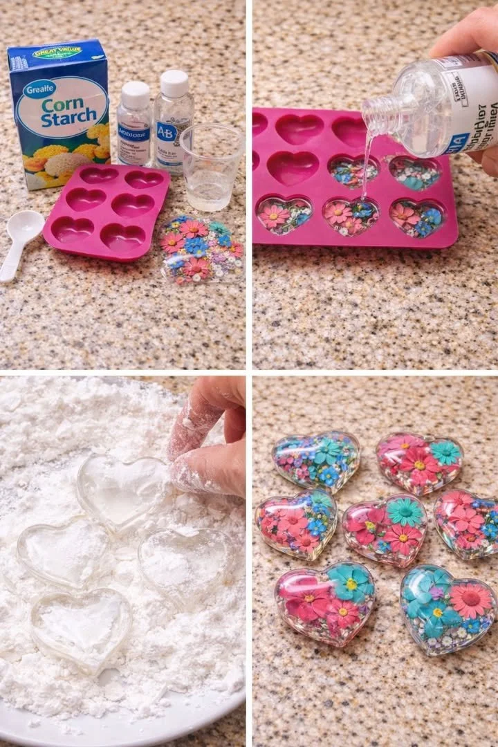 Cornstarch Clear Flower Charms