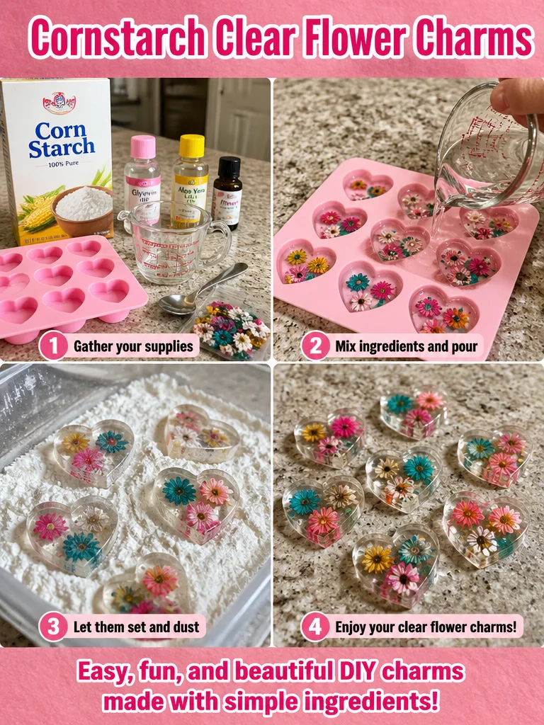 Cornstarch Clear Flower Charms