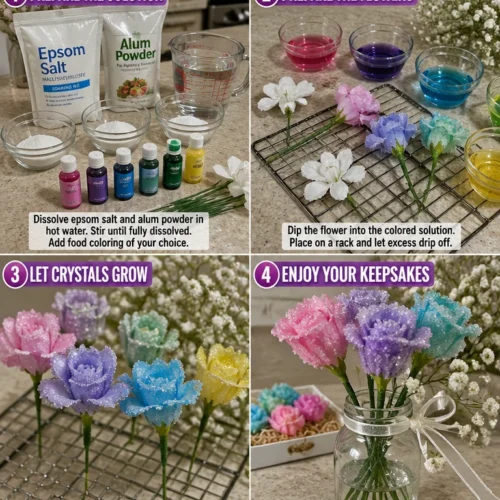 Gorgeous crystal sugar flower keepsake for special occasions
