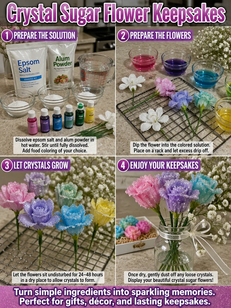 Crystal Sugar Flower Keepsakes