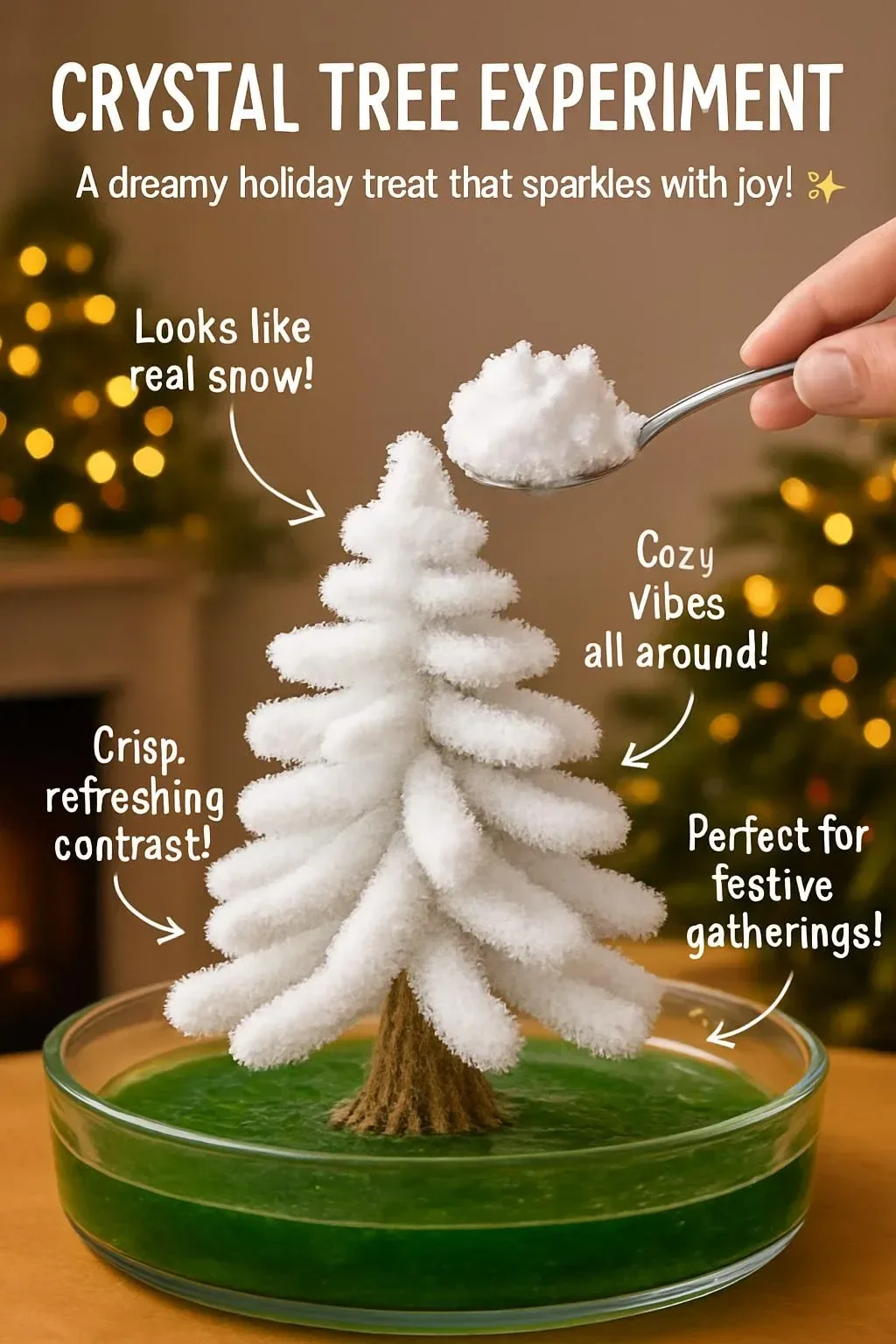 A beautifully formed Crystal Tree showcasing stunning crystal growth in a lab experiment.