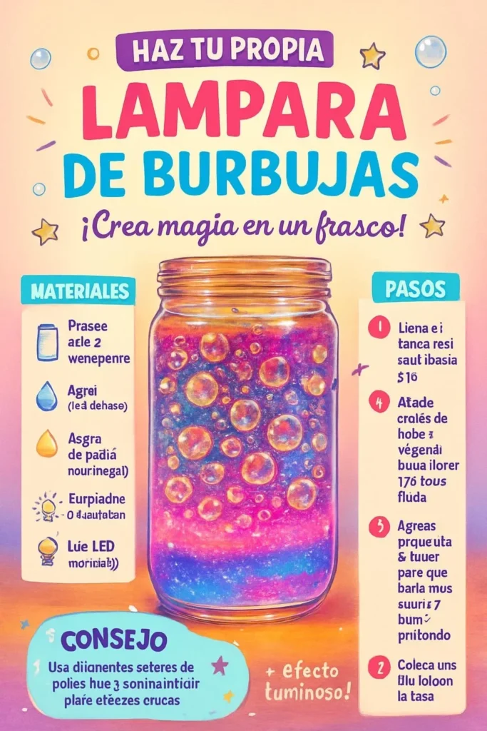 Bright DIY bubble lamp in vibrant colors illuminating a cozy room
