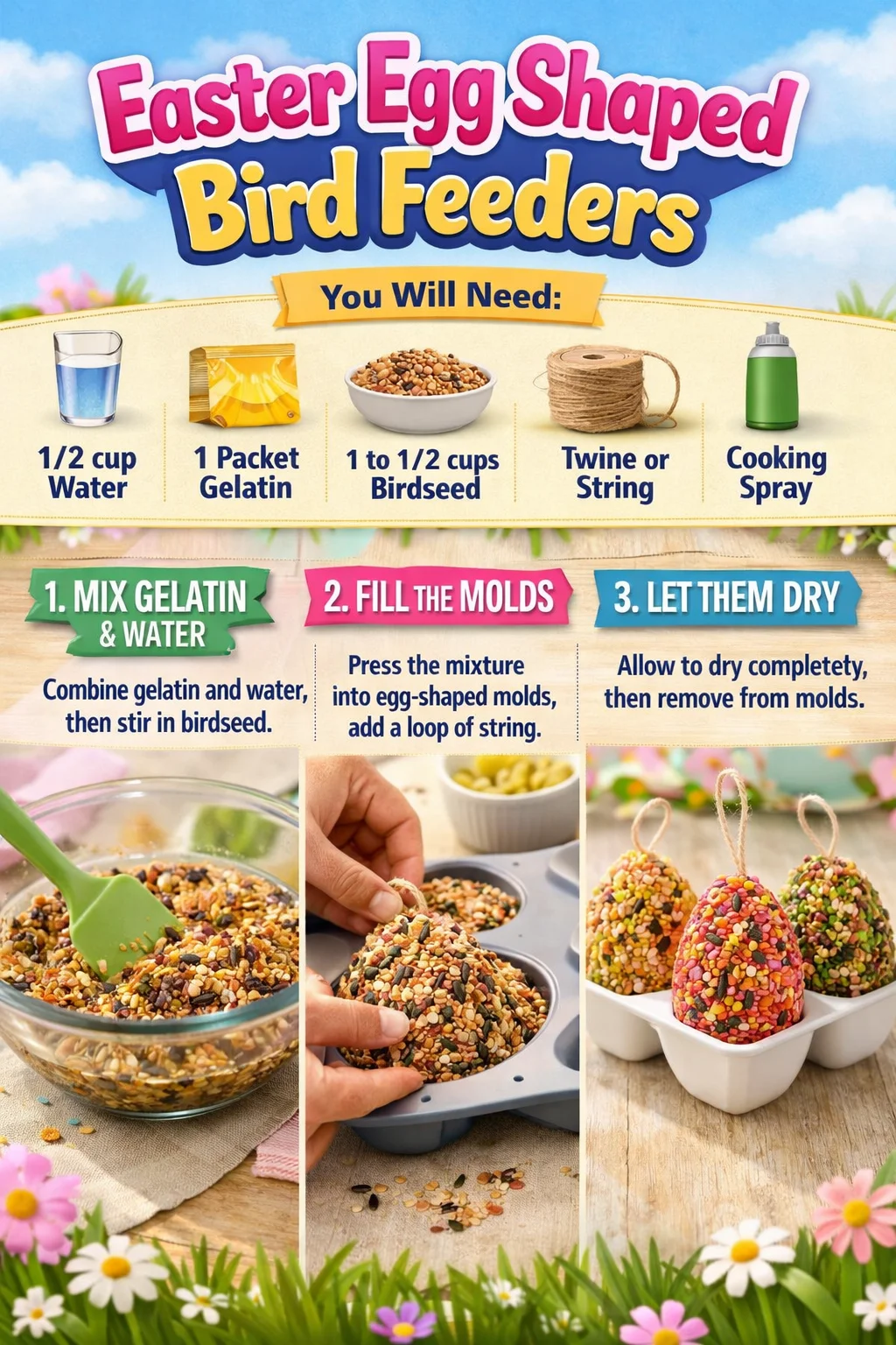 Easter egg shaped bird feeders for attracting birds to your garden