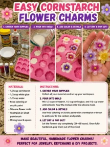 Easy Cornstarch Flower Charms