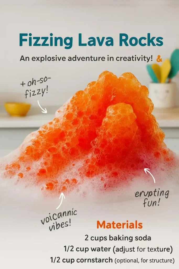 Fizzing lava rocks demonstration showcasing volcanic reactions and natural wonders.