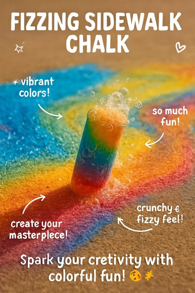 Colorful fizzing sidewalk chalk for outdoor art activities