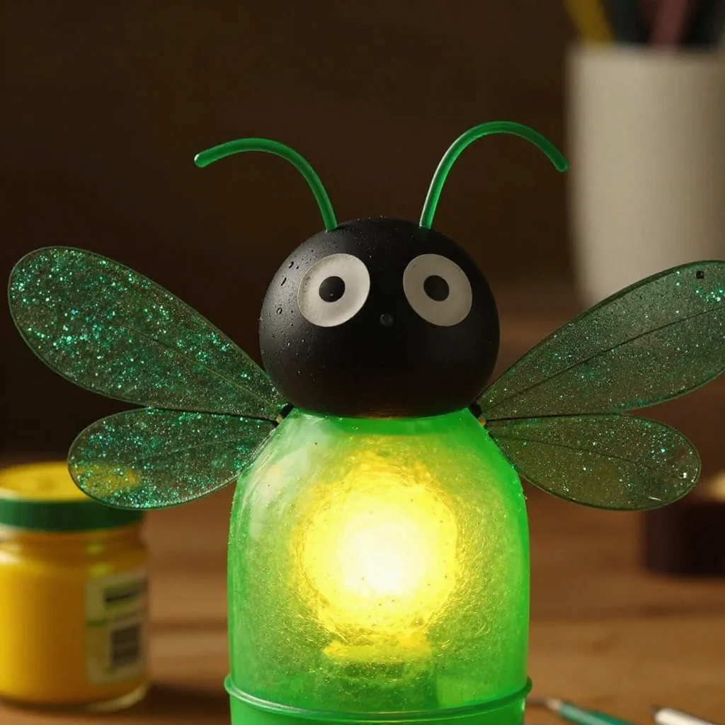 Glow-in-the-dark fireflies illuminating a summer night