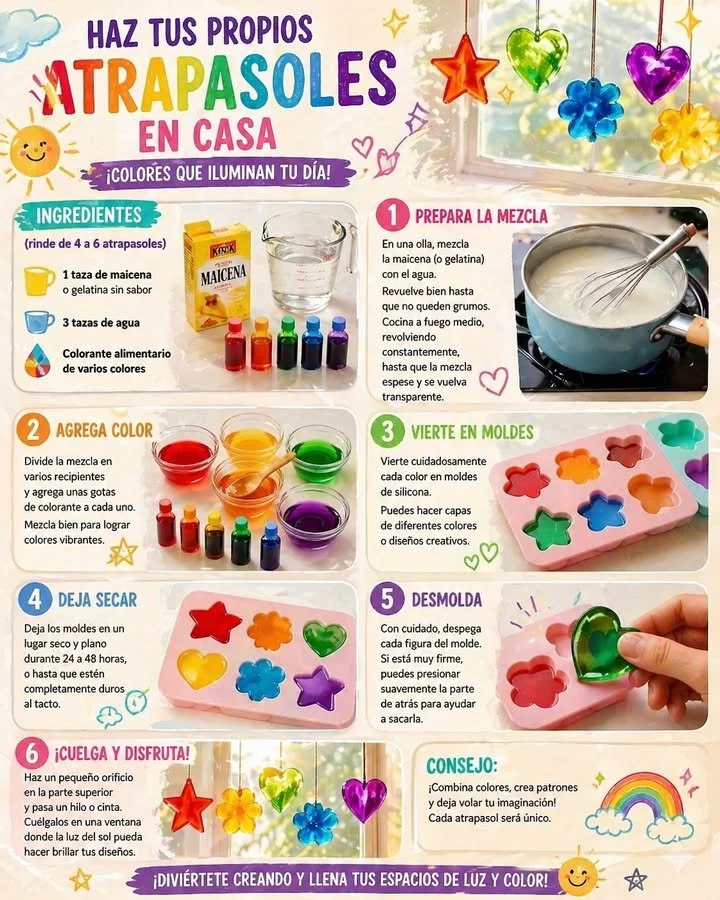 Homemade Colorful Sun Catchers