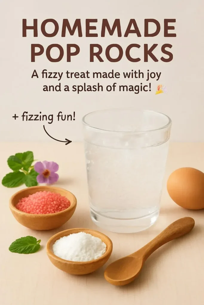 Homemade Pop Rocks recipe and finished colorful candy treats