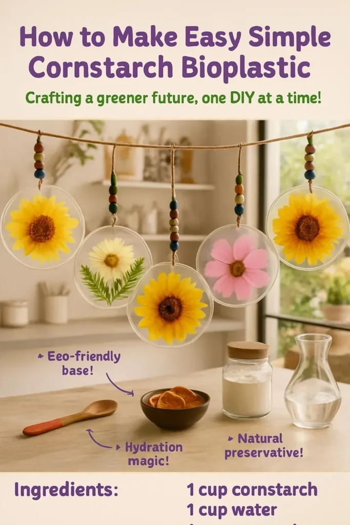 Homemade cornstarch bioplastic tutorial for eco-friendly projects.